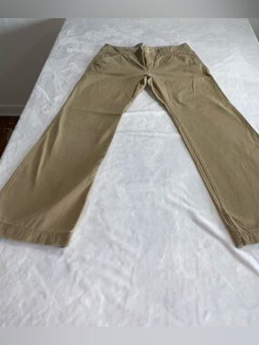 Abercrombie Fitch Pants Womens 10R Beige Khaki Flare Twill Y2K LowRise Academia